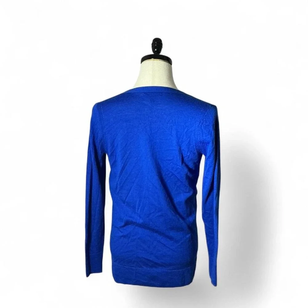 Banana Republic Merino Wool Cardigan Sweater Blue‎ V Neck Button Up Pockets